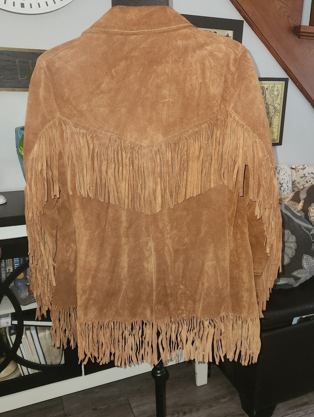 Vintage Deer Wear Suede Fringe Jacket 70s Brown Small. - Picture 3 of 7